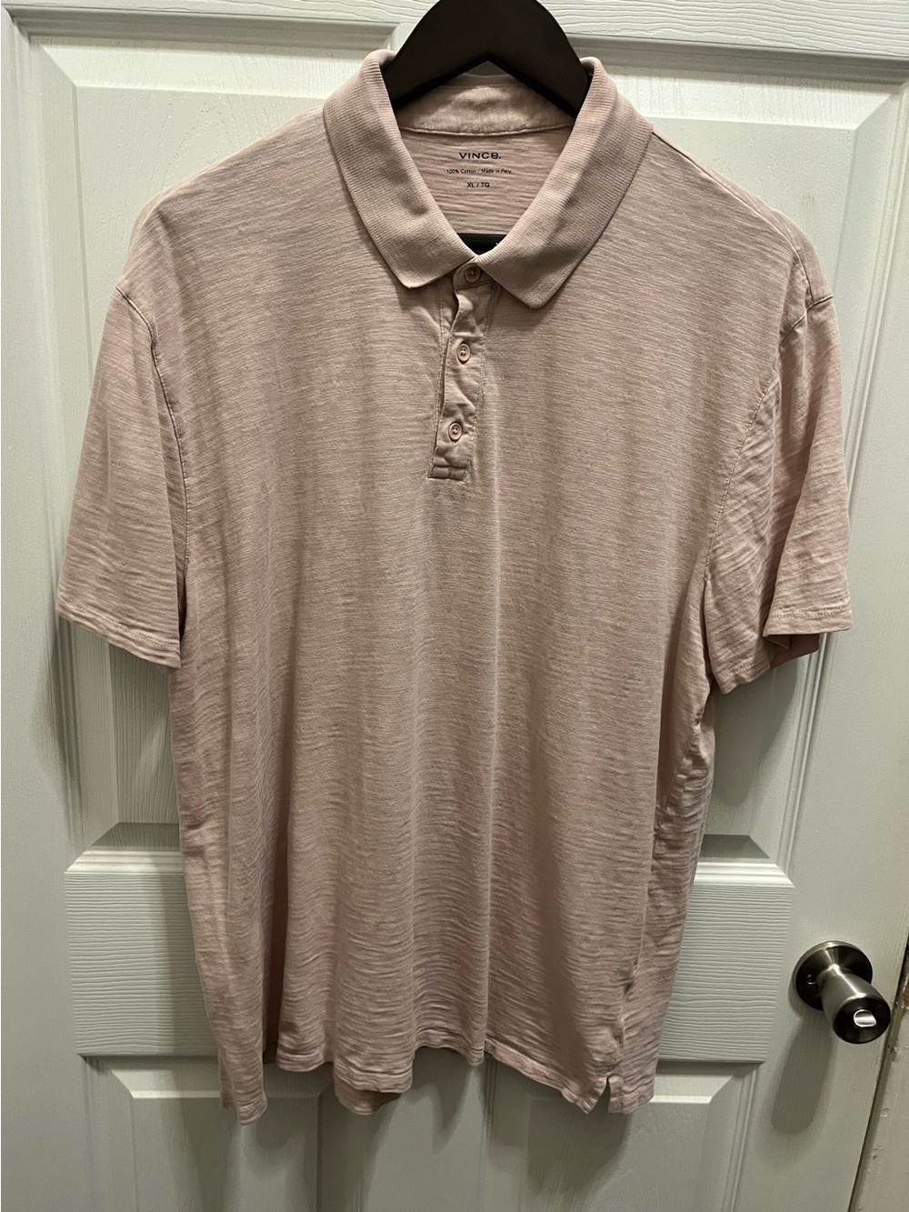 Vince Pale Pink Short Sleeve Polo